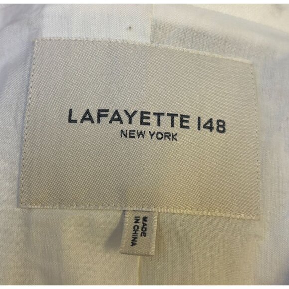 Lafayette 148 New York Womens White Cotton Linen Blazer Jacket Size 18 - Picture 6 of 6